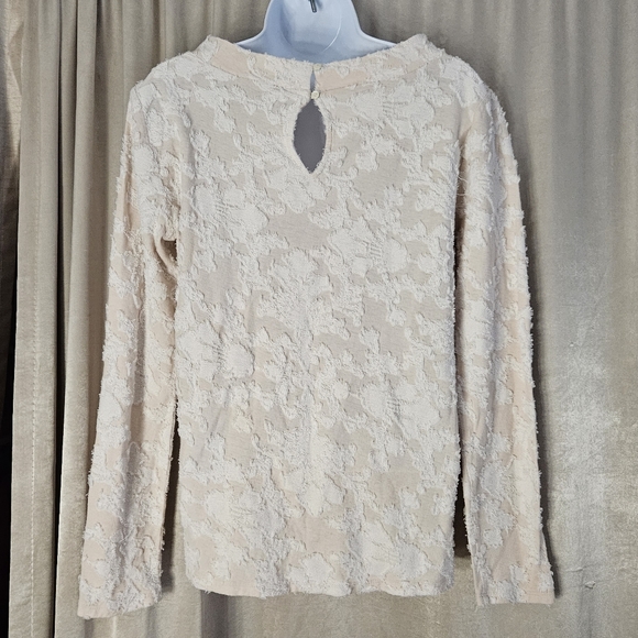 NWOT LOFT cream white floral lacy sweater blouse top Womens Medium - Picture 4 of 8
